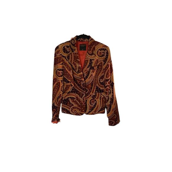 View collection, women’s paisley, print, fully lined blazer/jacket size 10 - Picture 2 of 5
